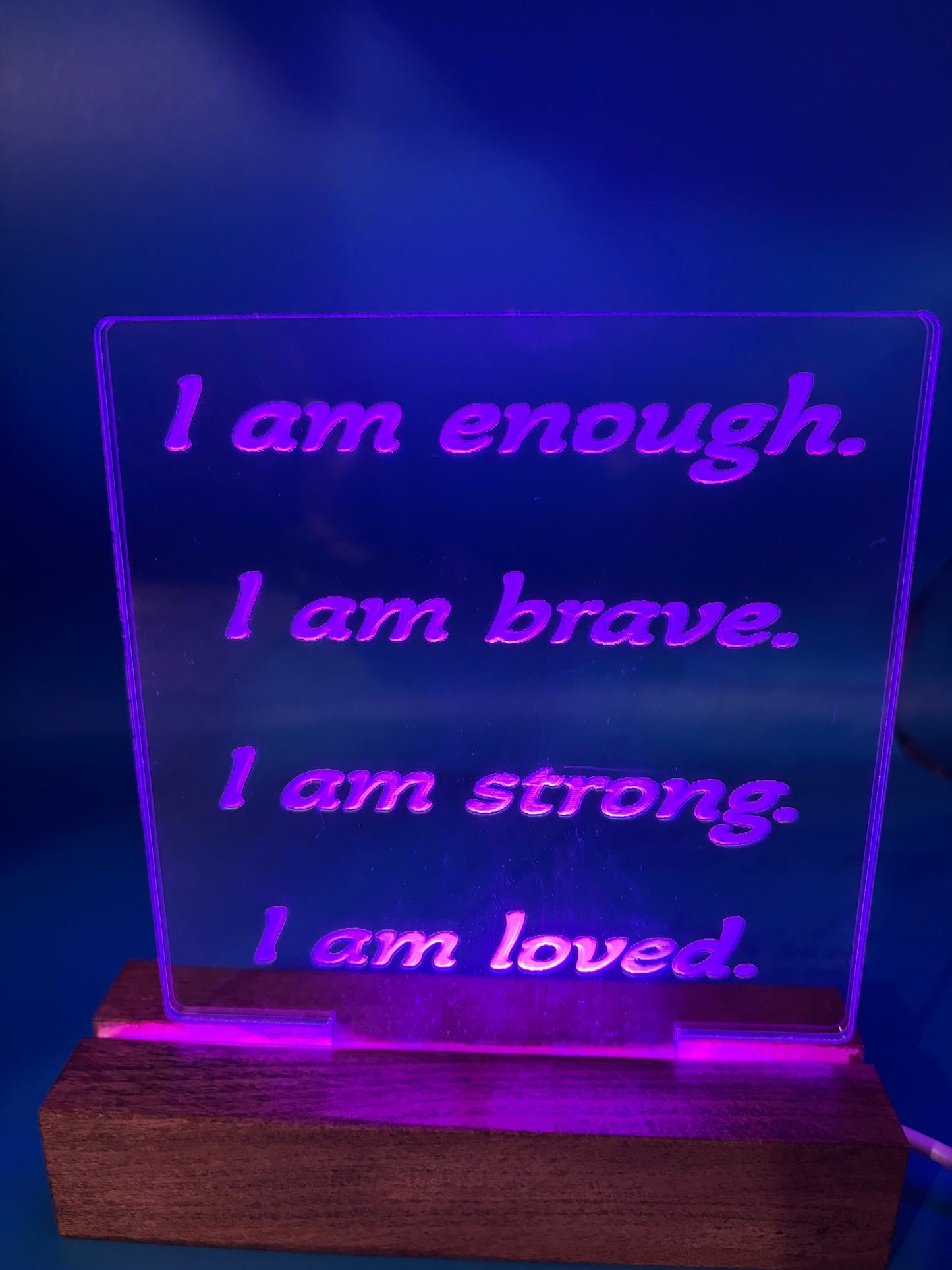 LED Acrylic Sign I Am Affirmations Girls/Boys Room Decoration