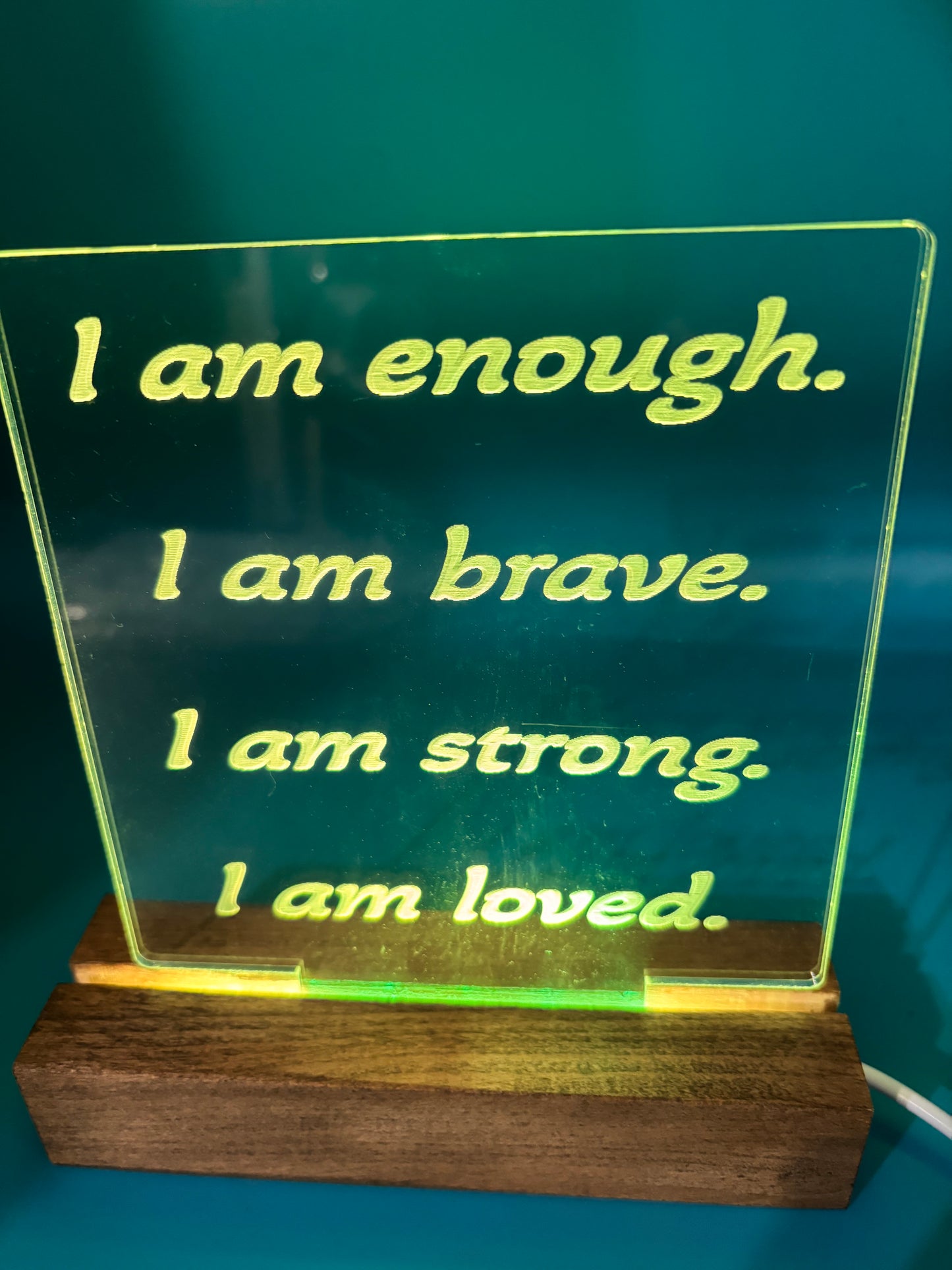 LED Acrylic I Am Affirmations Room Decoration Sign