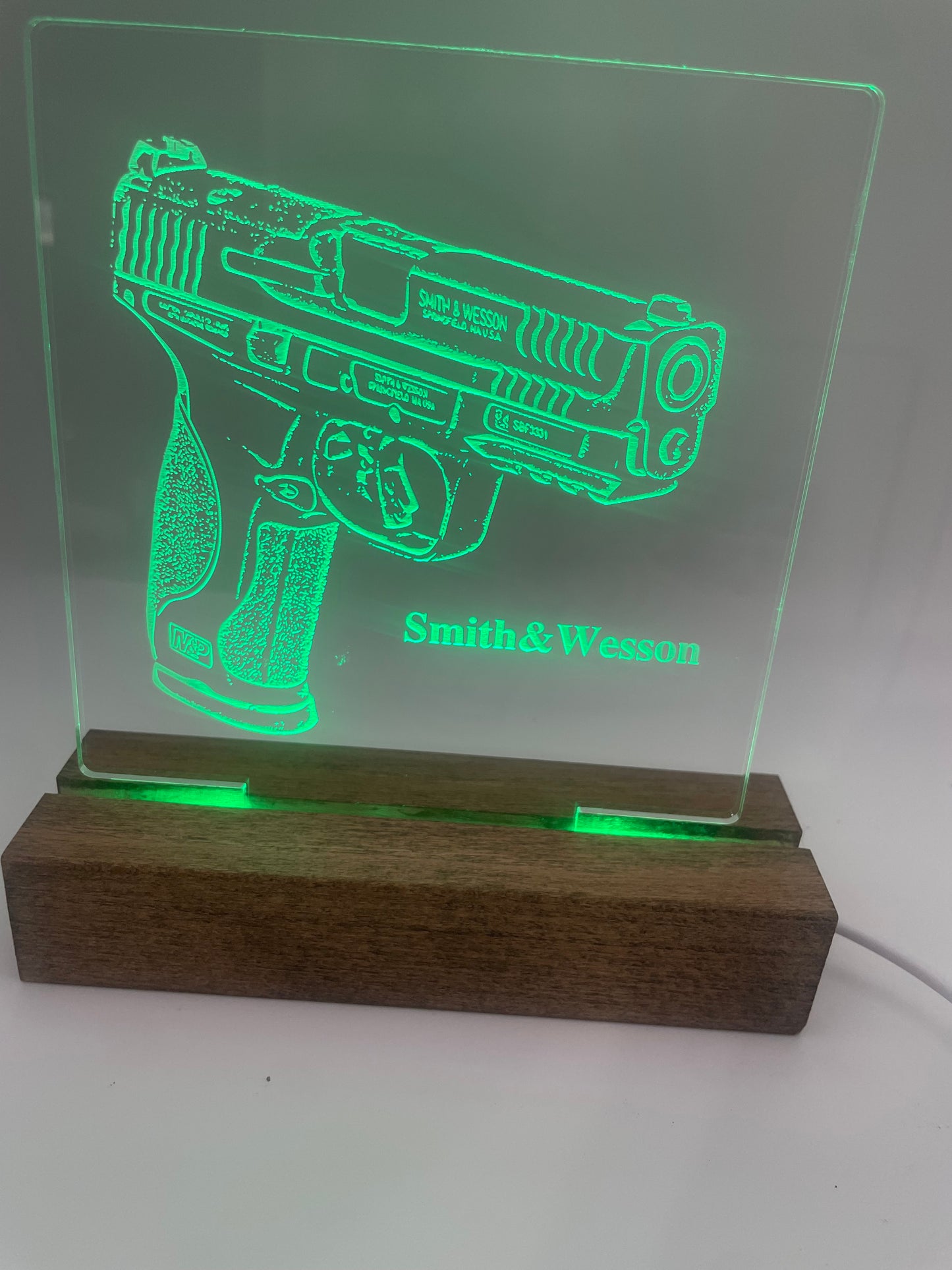 LED Acrylic Sign Gun Lovers Law Enforcement Military
