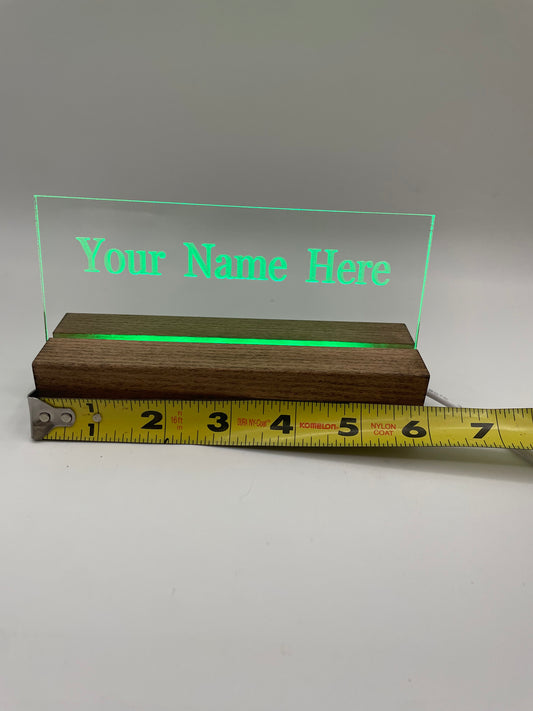 LED Acrylic Personalized Name Plate, Artwork, Custom Lighted Sign For Desk or Room