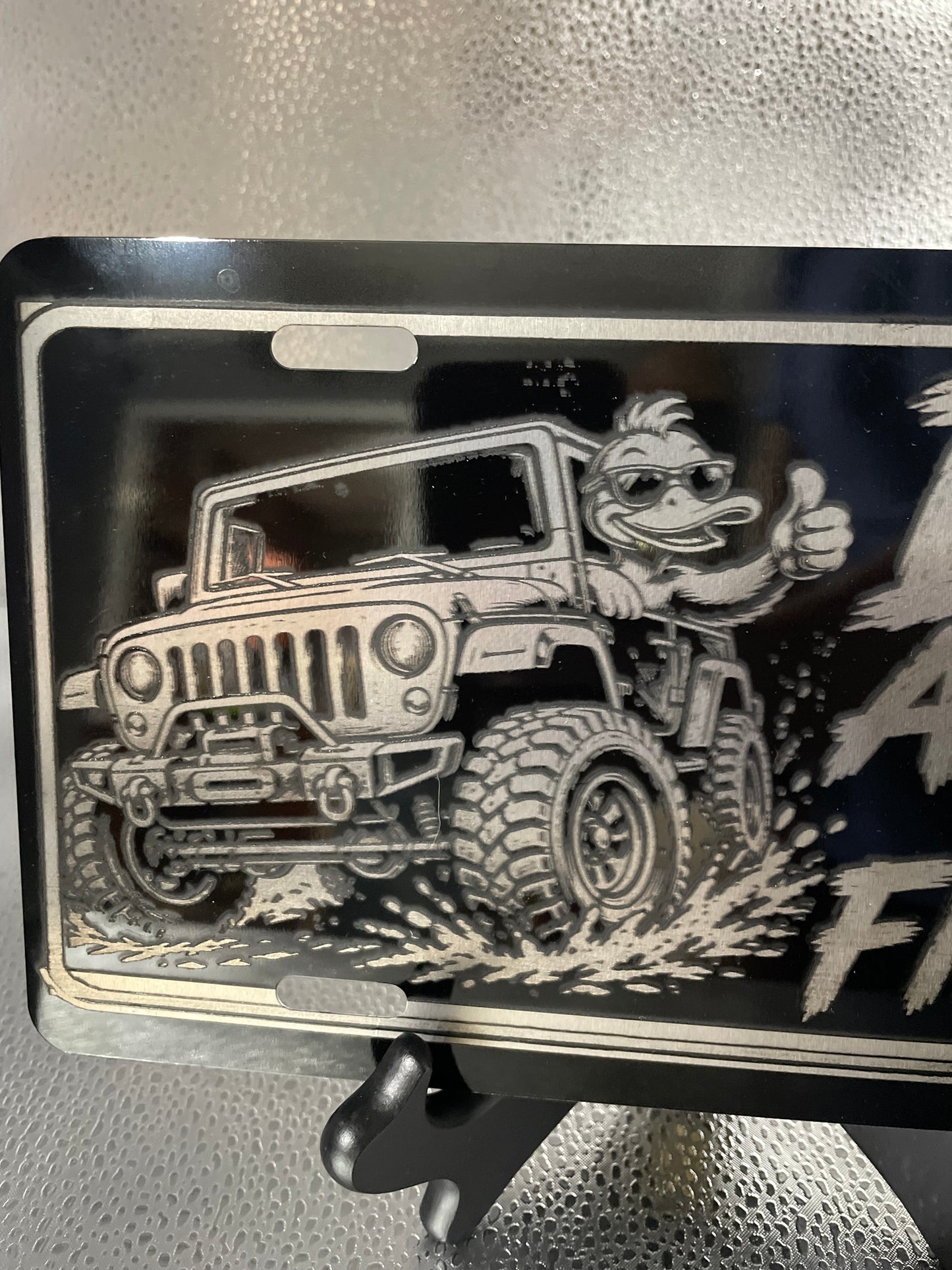 Black Car Tag Duck Around and Find Out Jeep Lovers