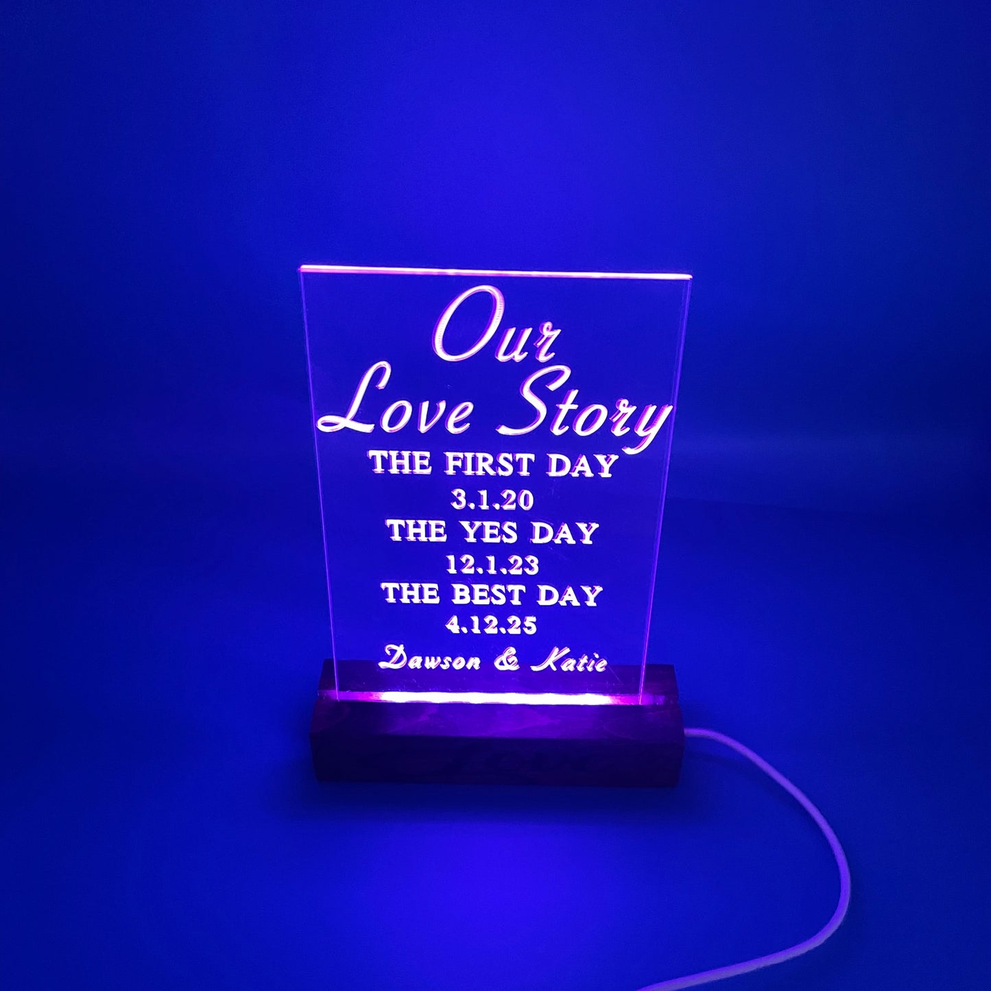 Personalized Wedding Sign-Tell Your Love Story 5" x 7" acrylic