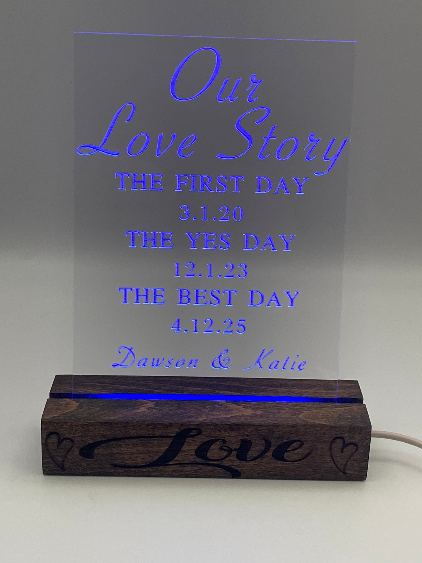 Personalized Wedding Sign-Tell Your Love Story 5" x 7" acrylic