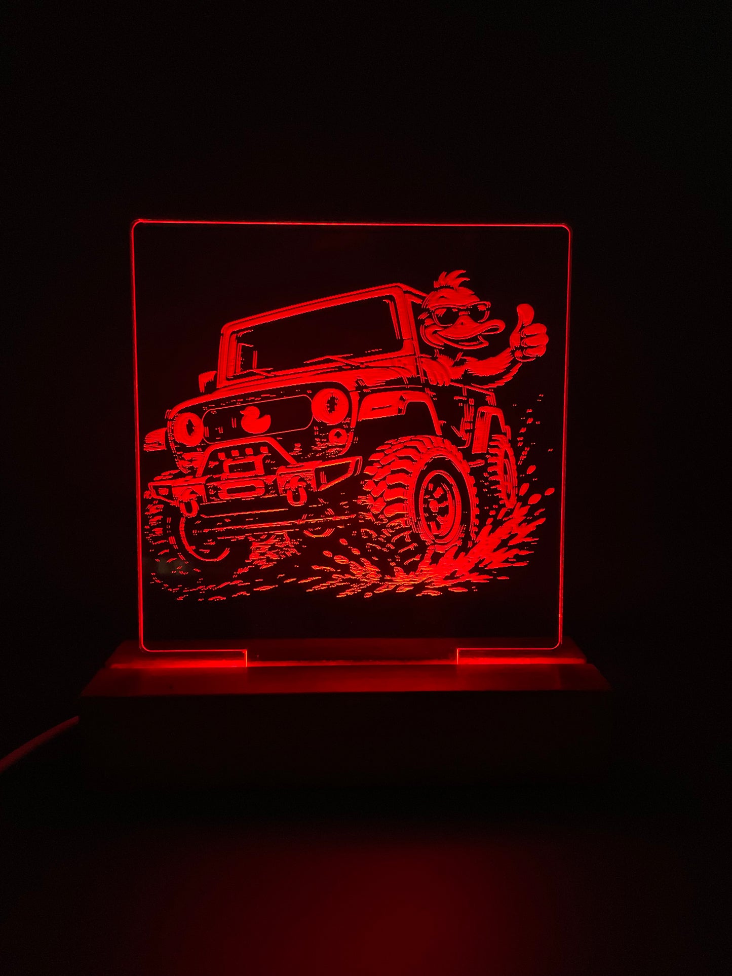 LED Acrylic Thumbs Up Duck 4x4 Decorative Sign