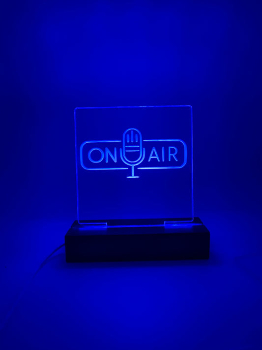 LED Acrylic On Air Vintage Microphone Music Room Sign