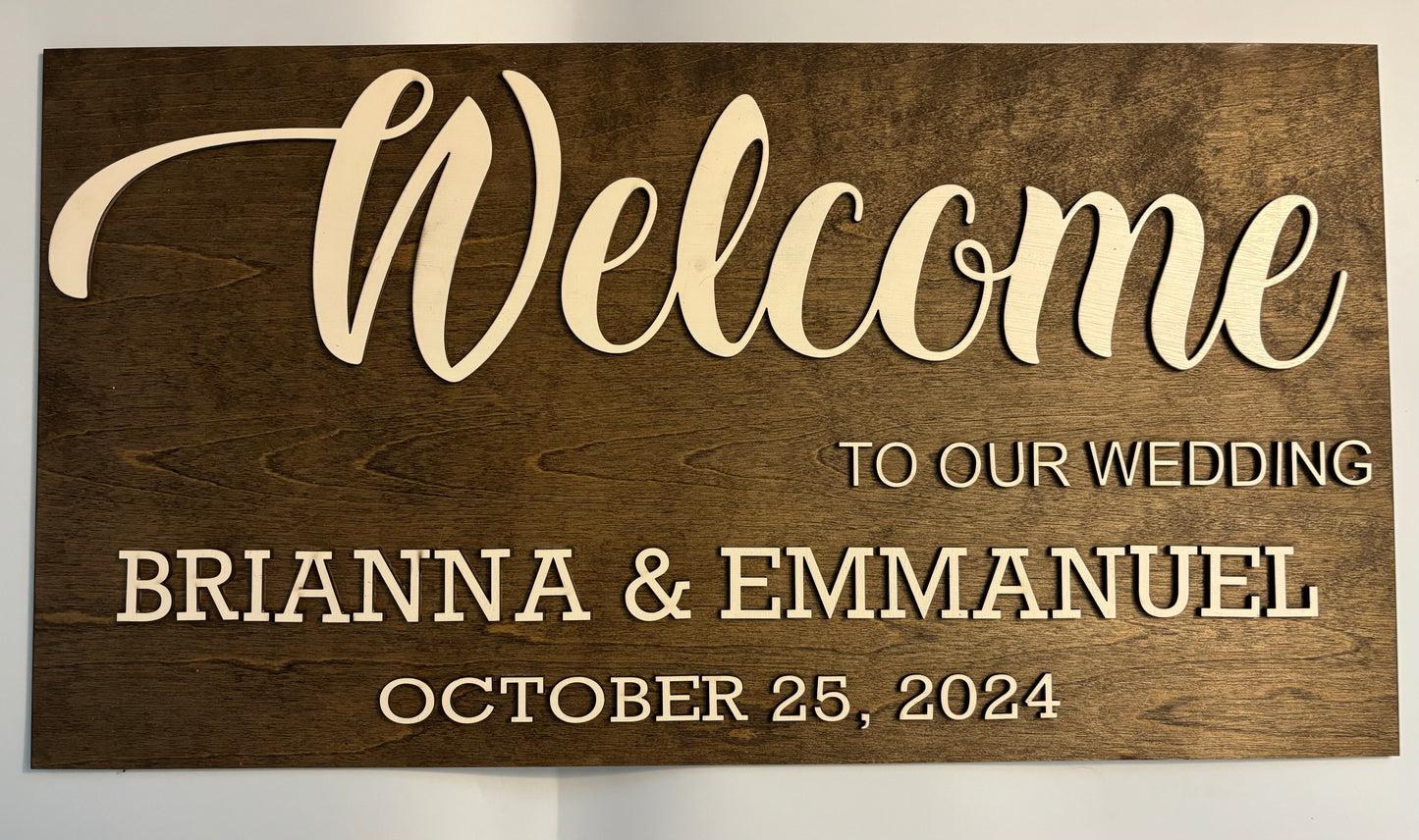 Wedding Welcome Sign Personalized with Names and Date