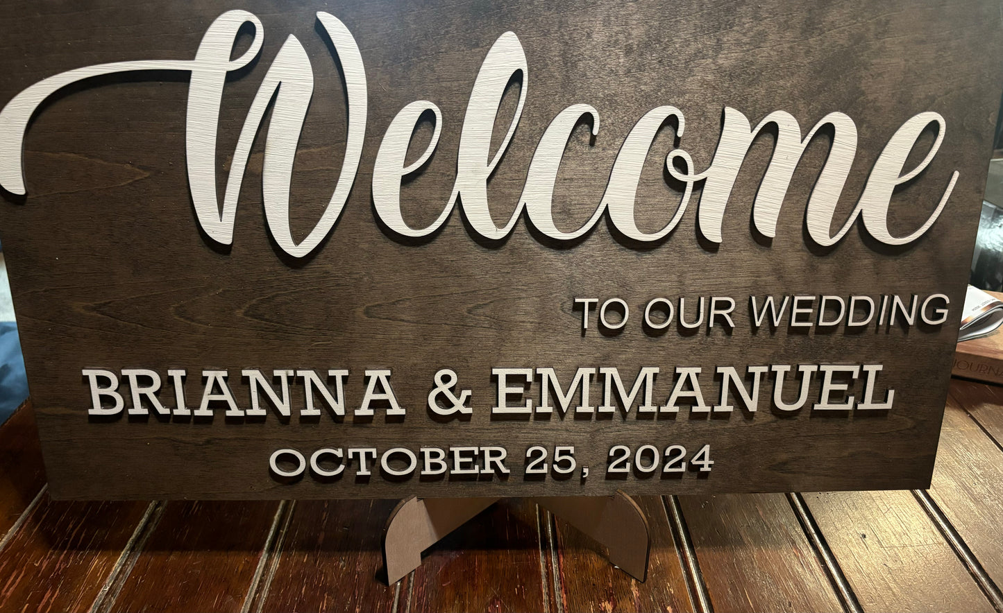 Wedding Welcome Sign Personalized with Names and Date