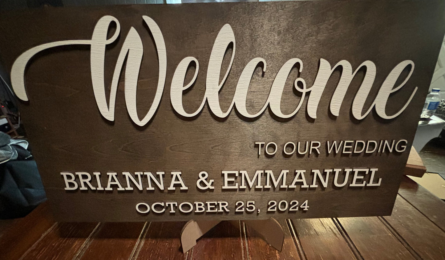 Wedding Welcome Sign Personalized with Names and Date