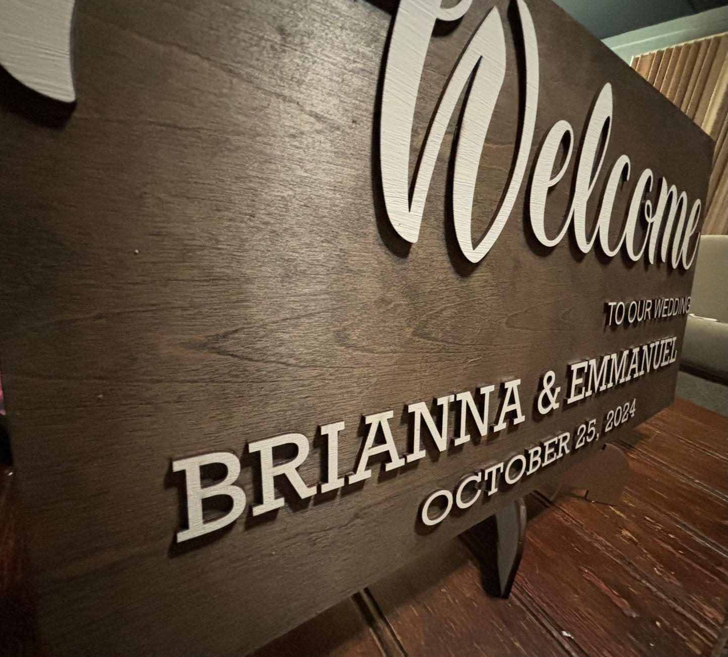Wedding Welcome Sign Personalized with Names and Date