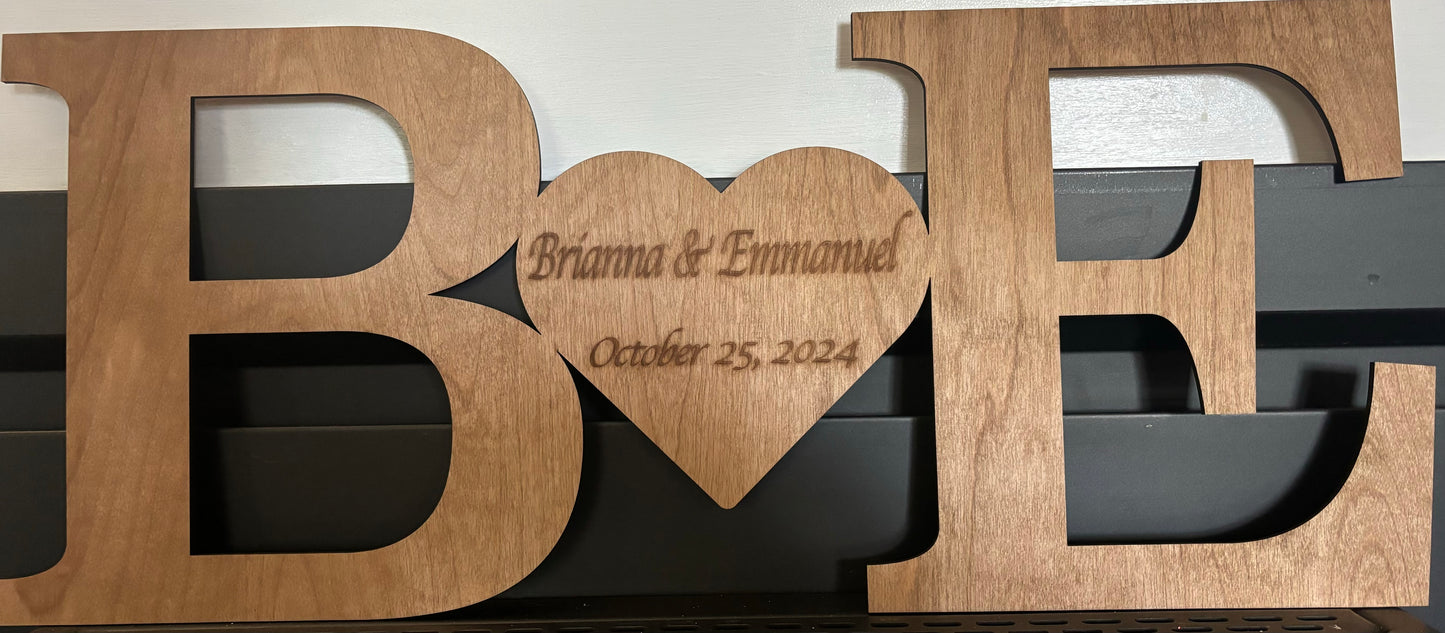 Wedding Guest Book Alternative Sign the Initials