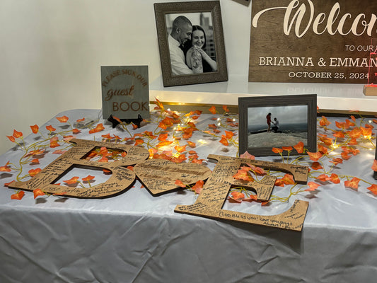 Wedding Guest Book Alternative Sign the Initials