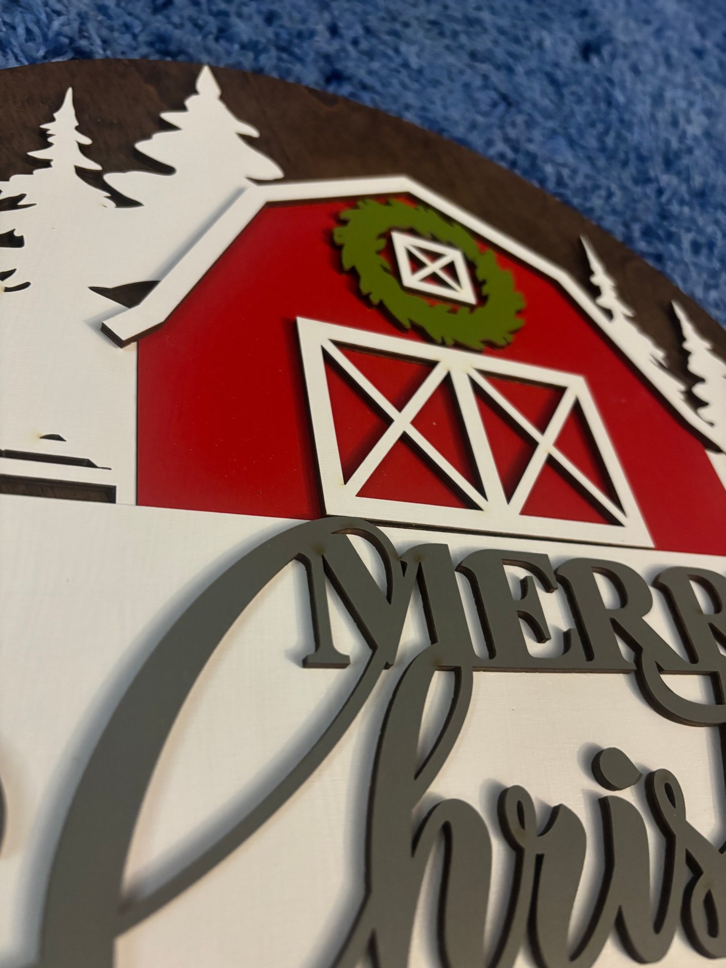 Christmas Sign-Merry Christmas Red Barn
