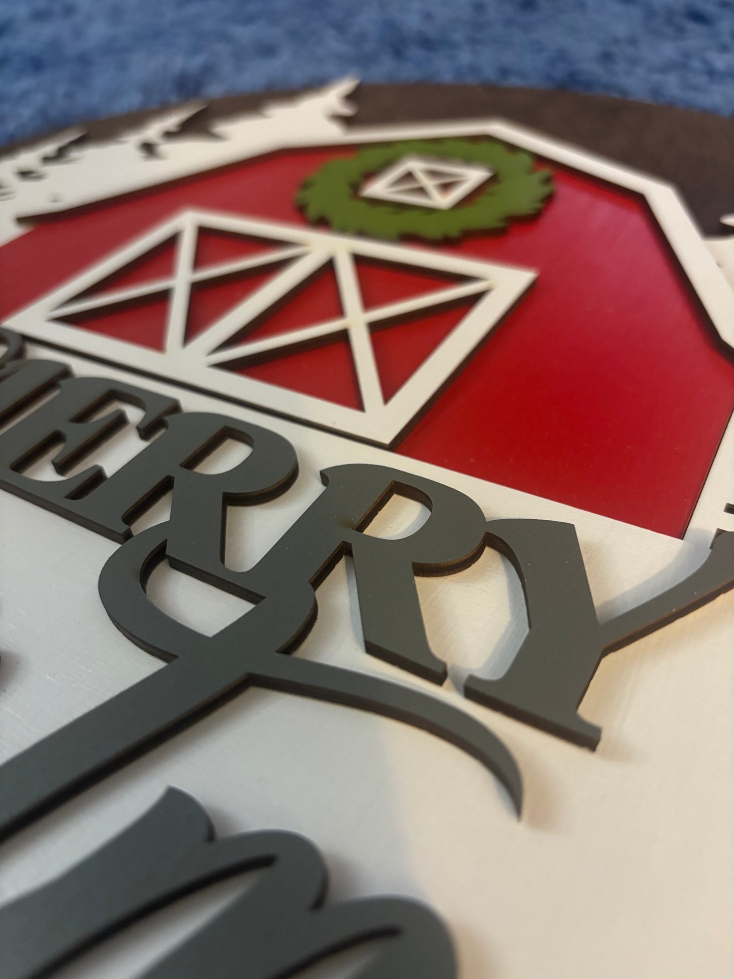 Christmas Sign-Merry Christmas Red Barn