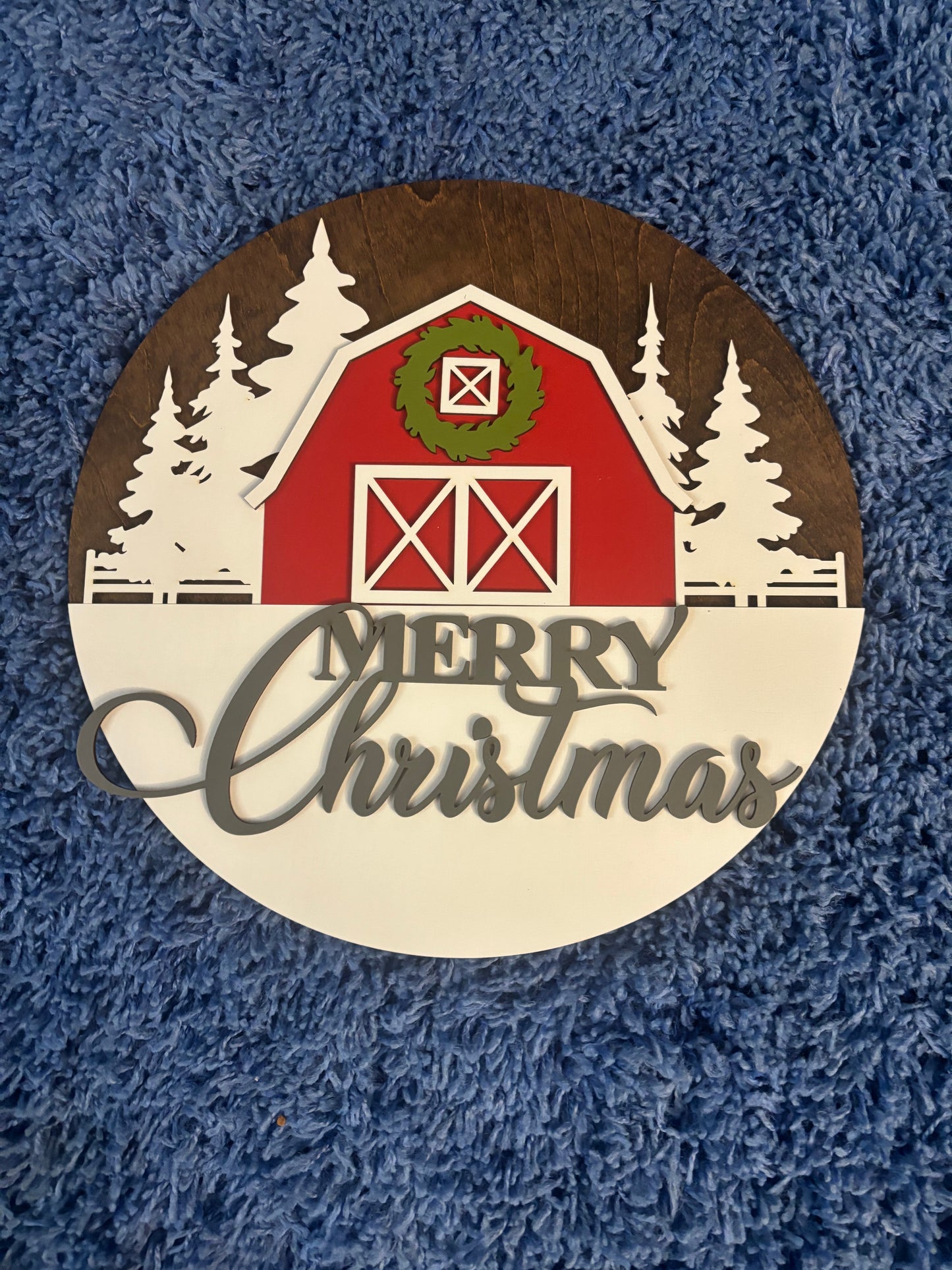 Christmas Sign-Merry Christmas Red Barn