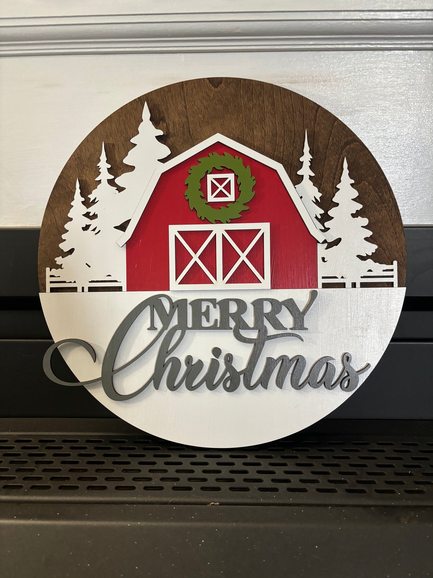 Christmas Sign-Merry Christmas Red Barn