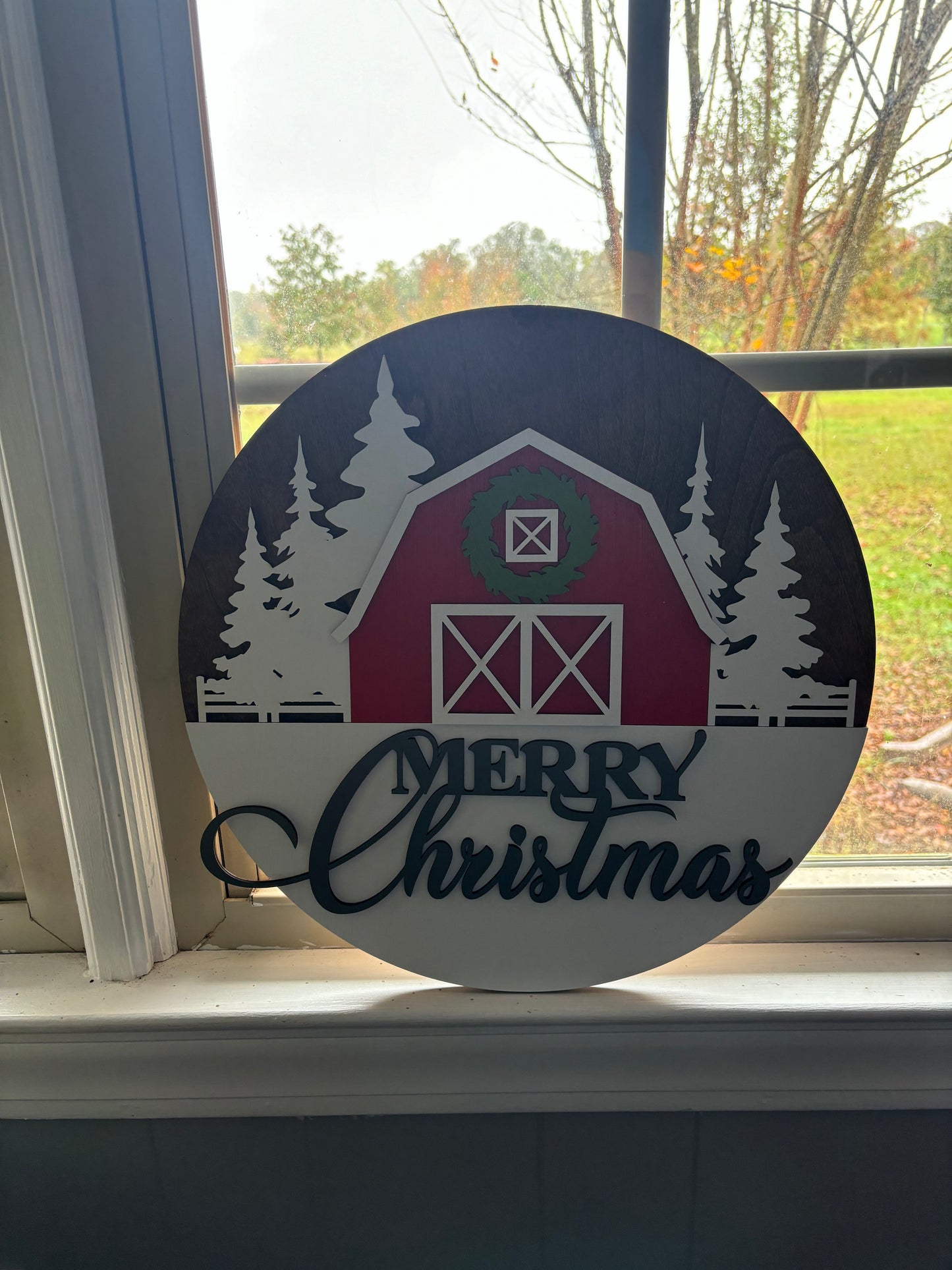 Christmas Sign-Merry Christmas Red Barn