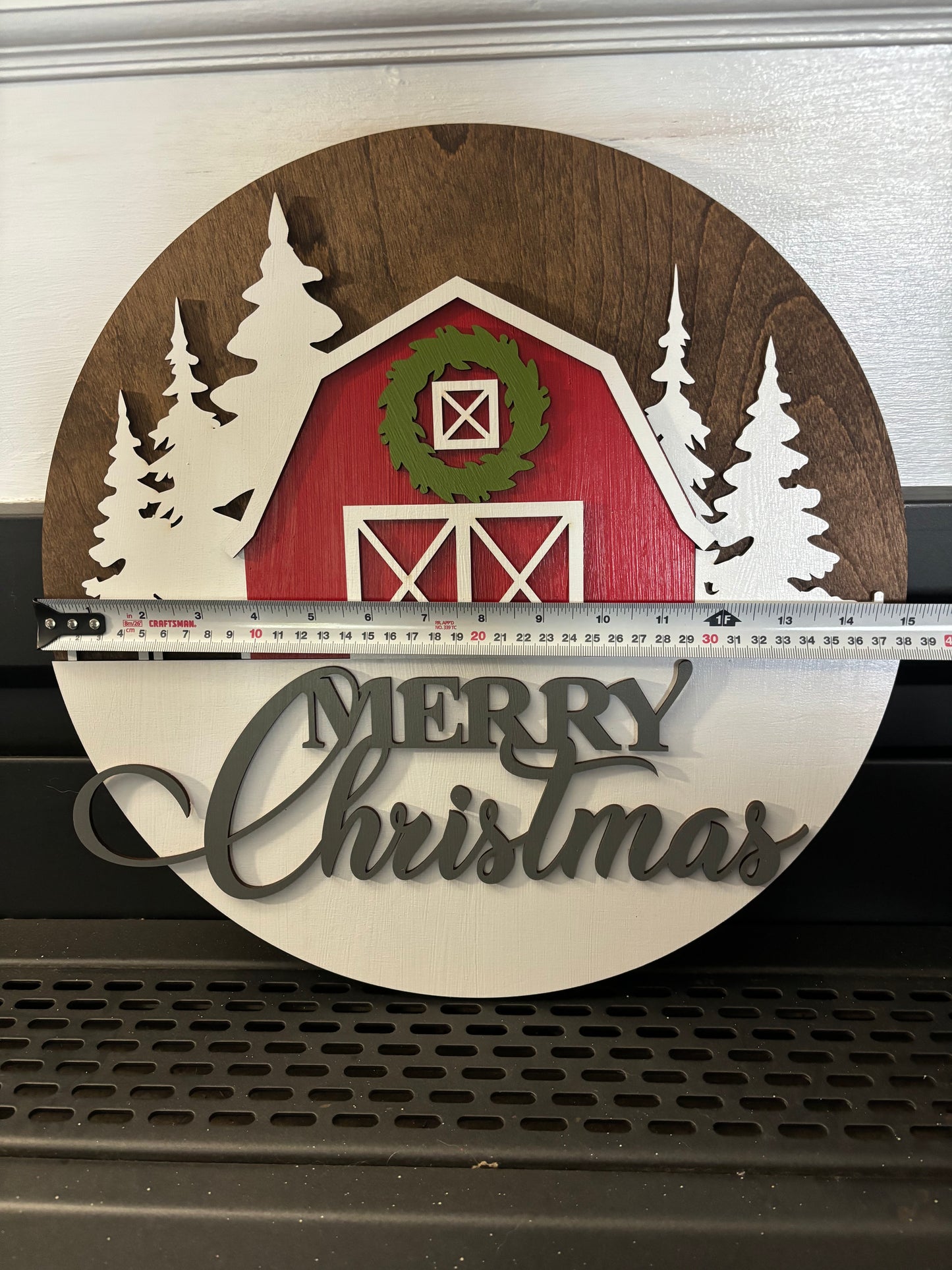 Christmas Sign-Merry Christmas Red Barn