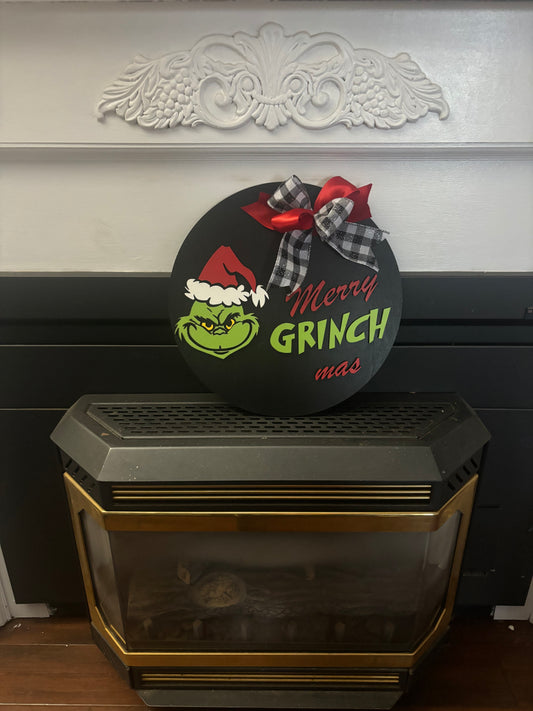 Merry Grinch Mas Door Hanger Sign