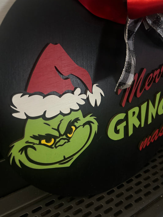 Merry Grinch Mas Door Hanger Sign