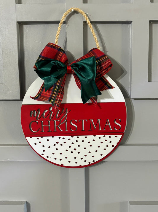 Merry Christmas Round Door Sign