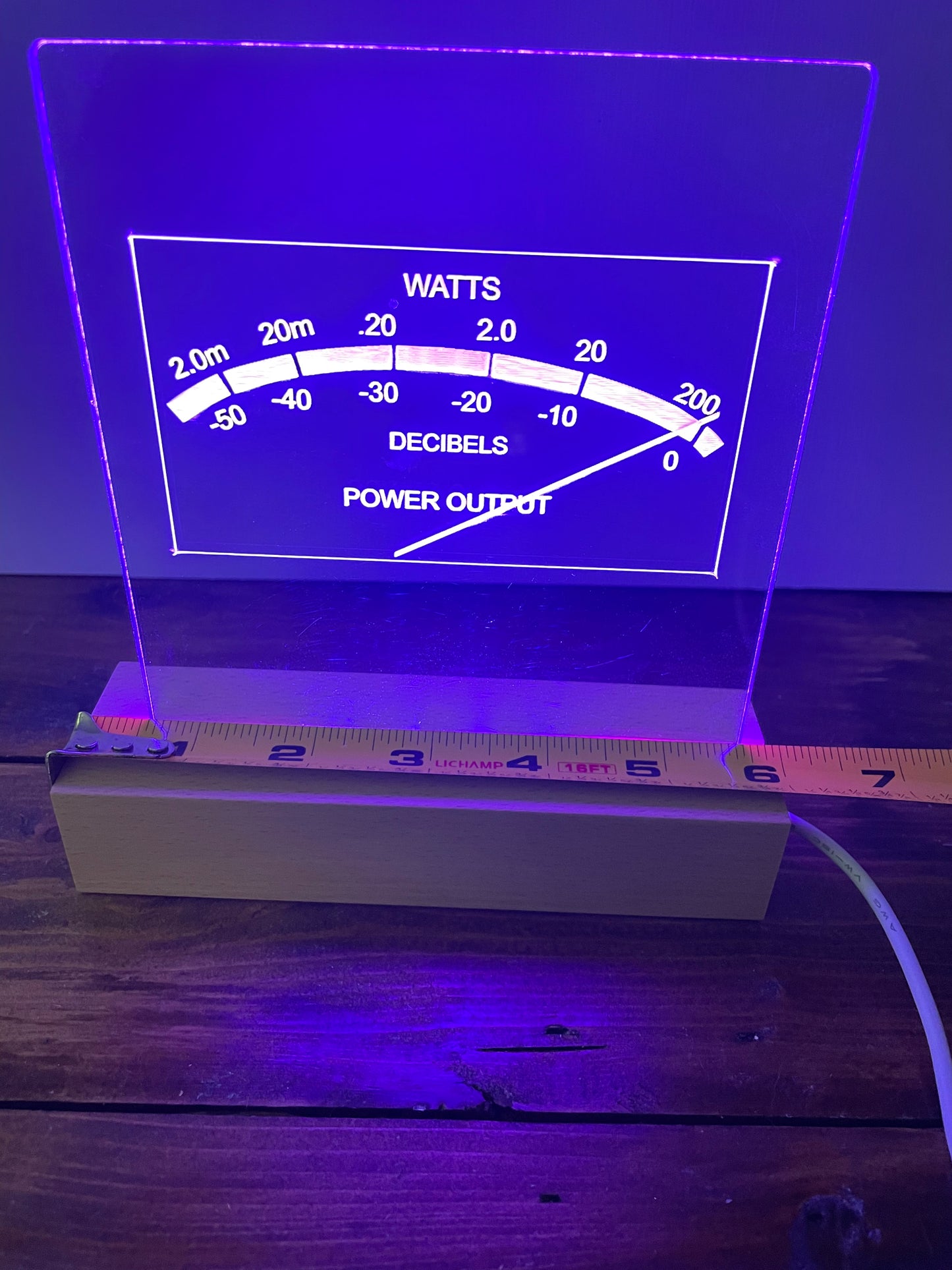 Stereo Meter Acrylic Light Sign for Music Lovers