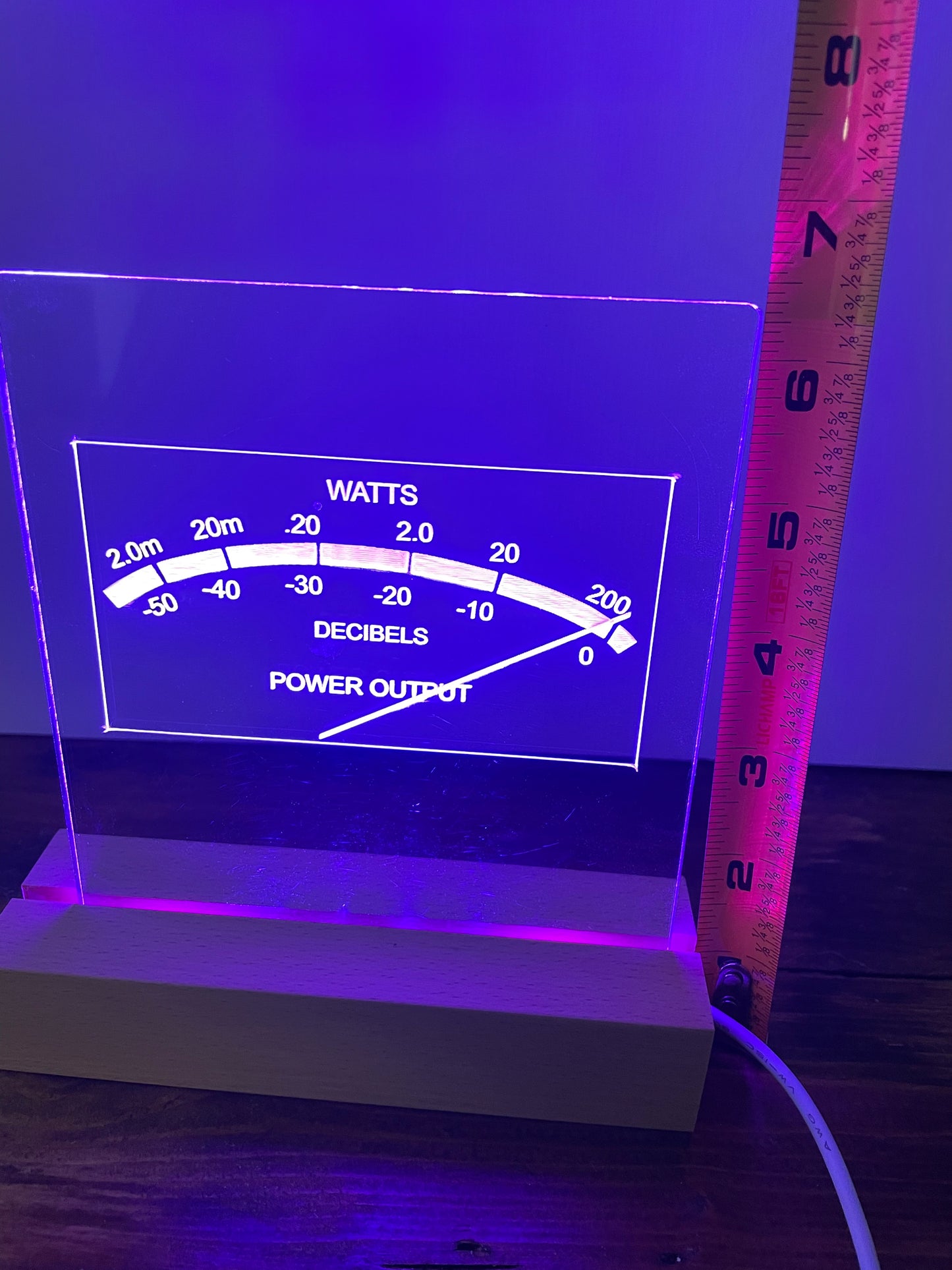 Stereo Meter Acrylic Light Sign for Music Lovers