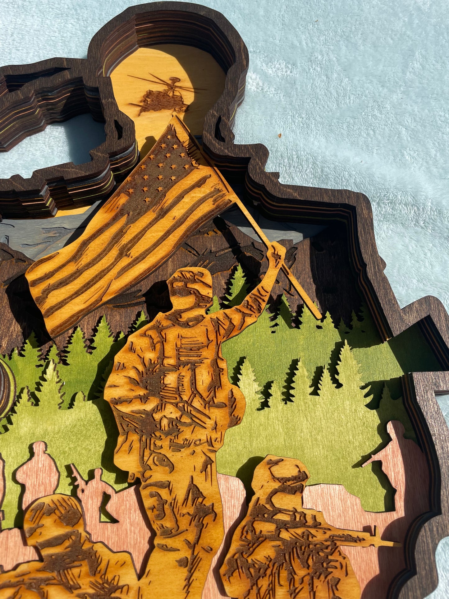 American Military 9 Layer Sign