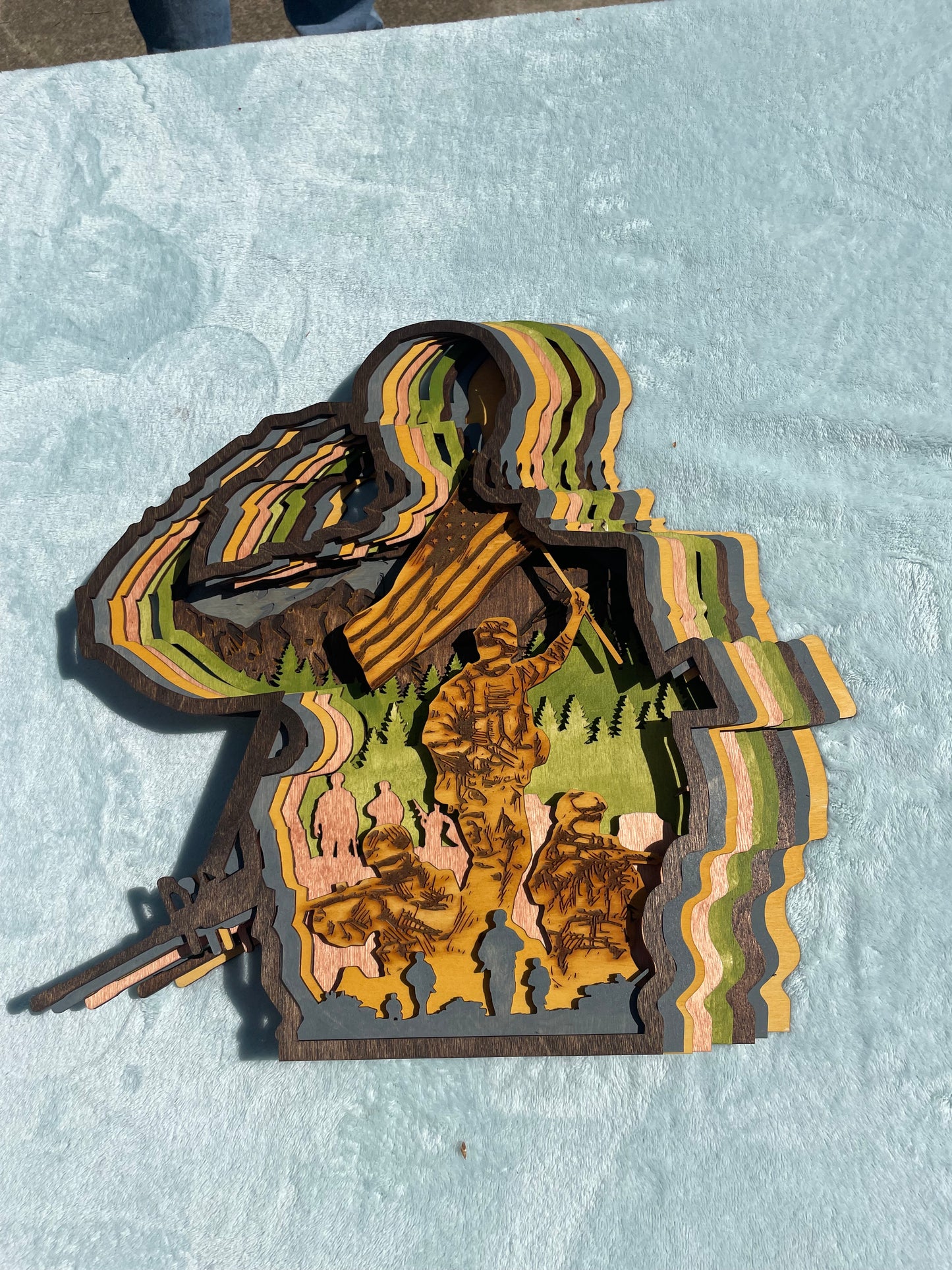 American Military 9 Layer Sign