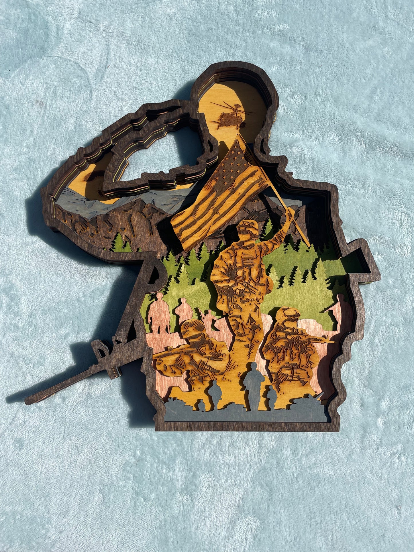 American Military 9 Layer Sign