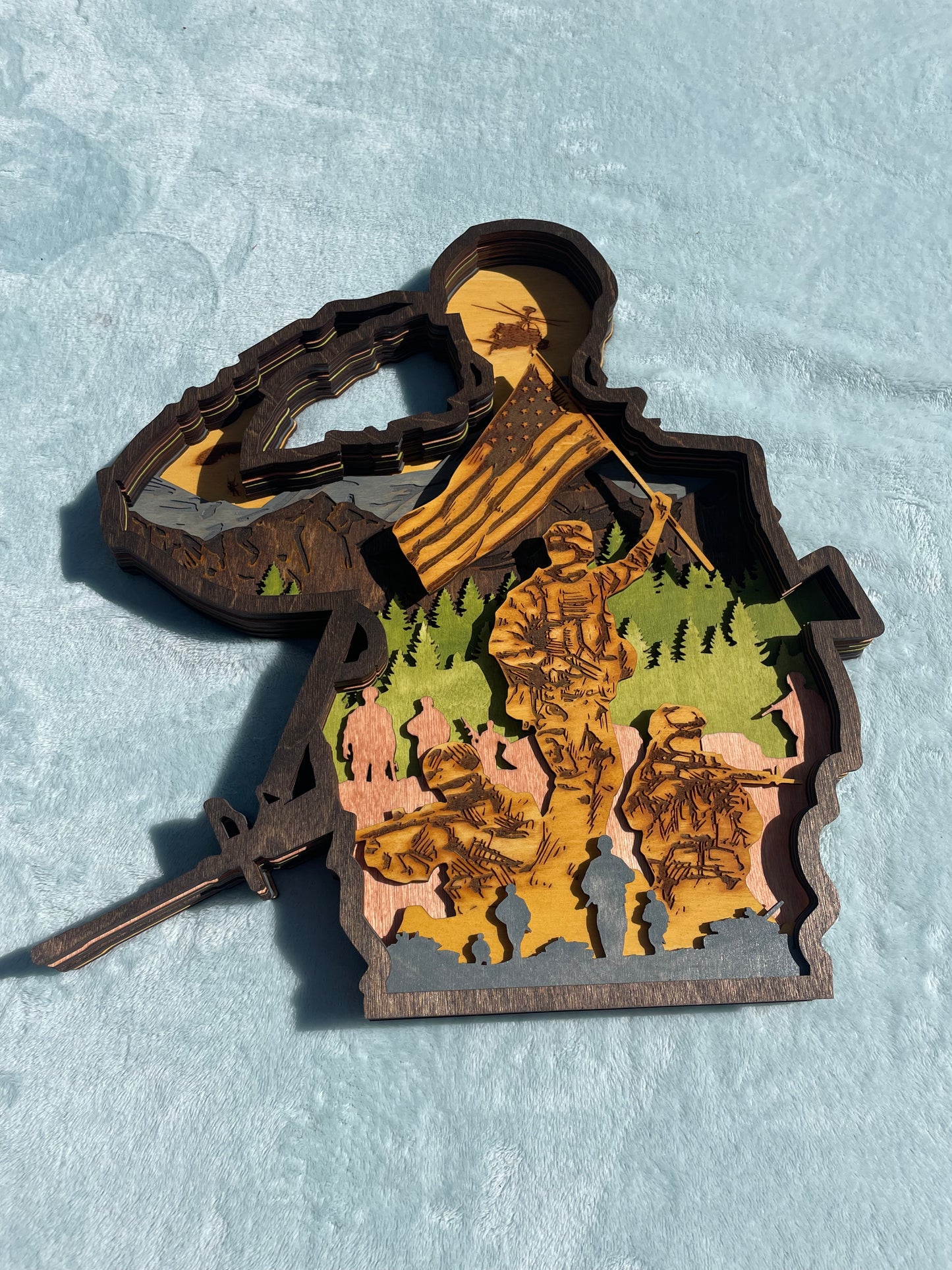 American Military 9 Layer Sign