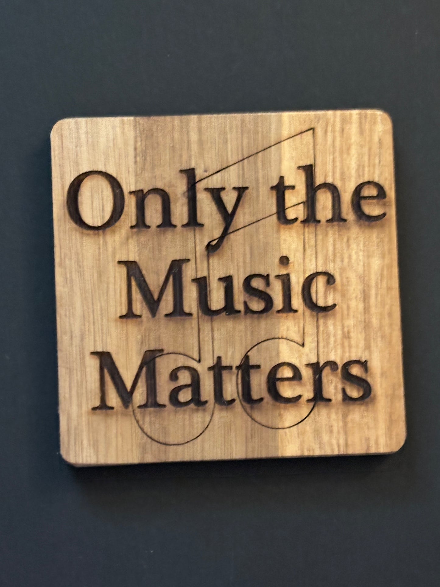 Music Theme Wood 4" Coaster Set of Four