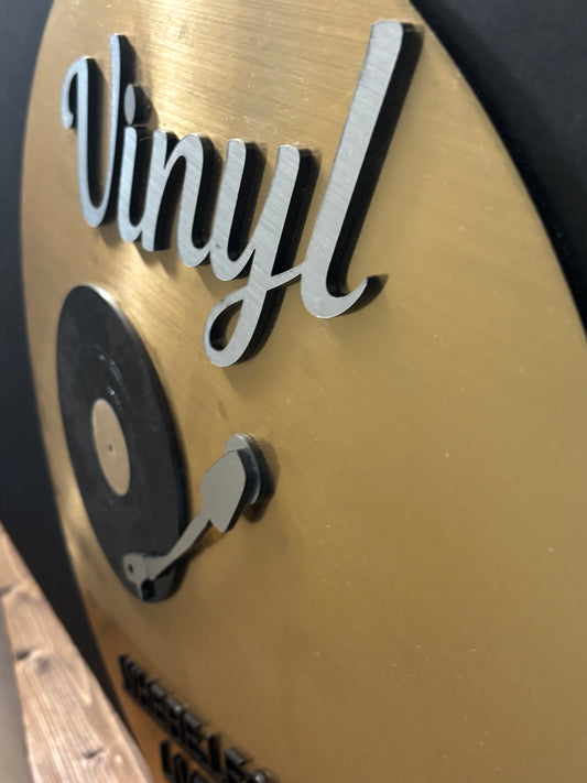 Music Sign “Vinyl Where Legends Live Forever" Round Acrylic