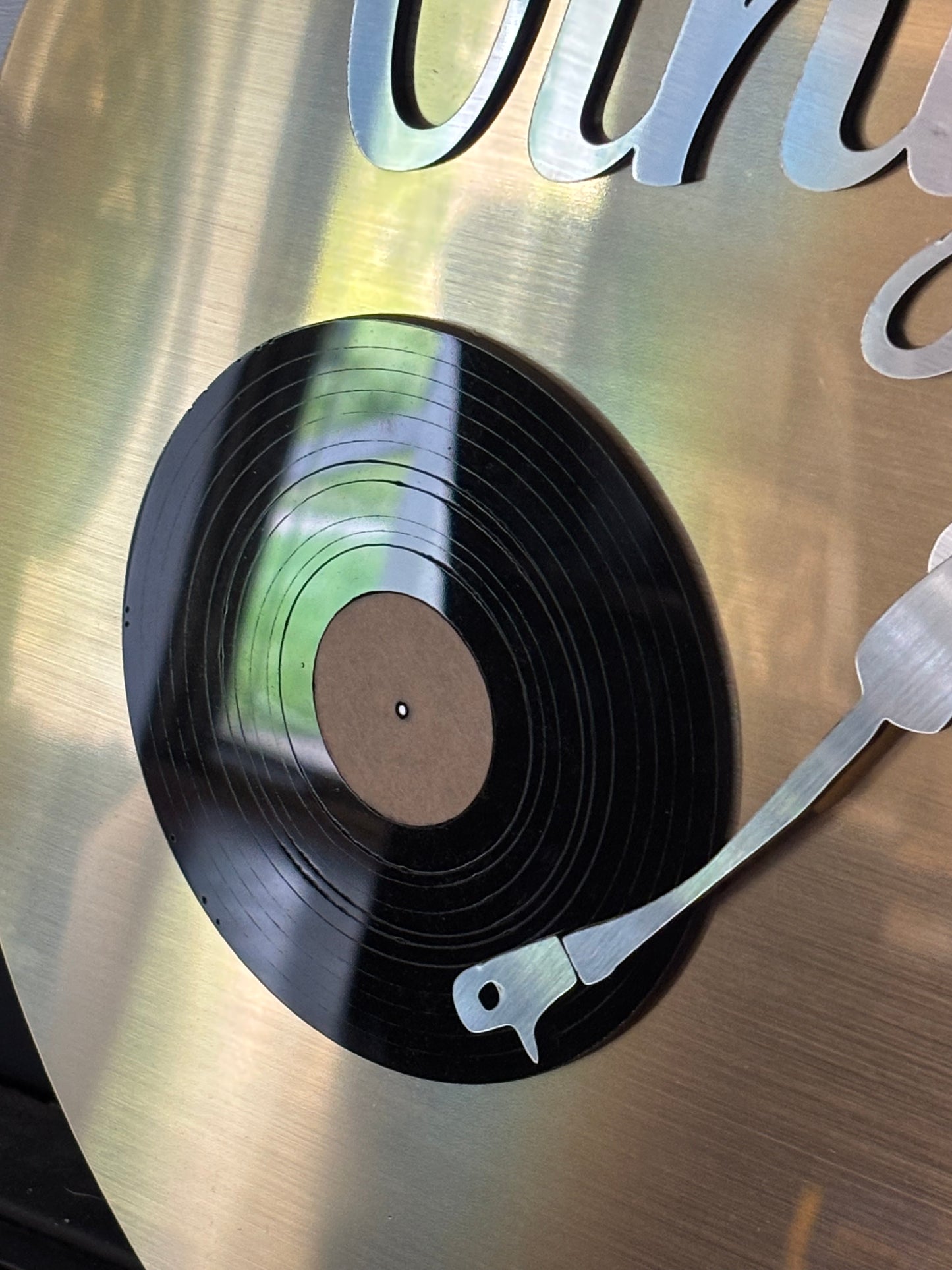 Music Sign “Vinyl Where Legends Live Forever" Round Acrylic