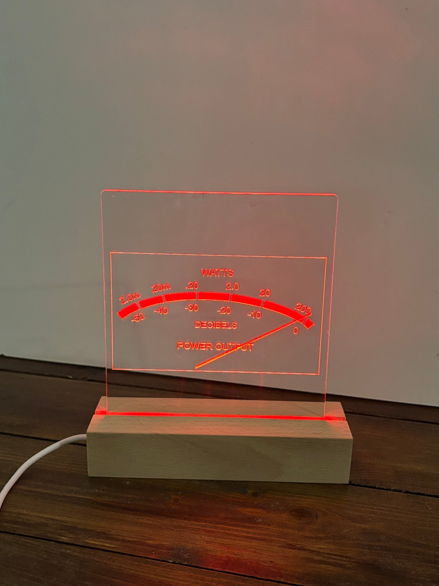 Stereo Meter Acrylic Light Sign for Music Lovers
