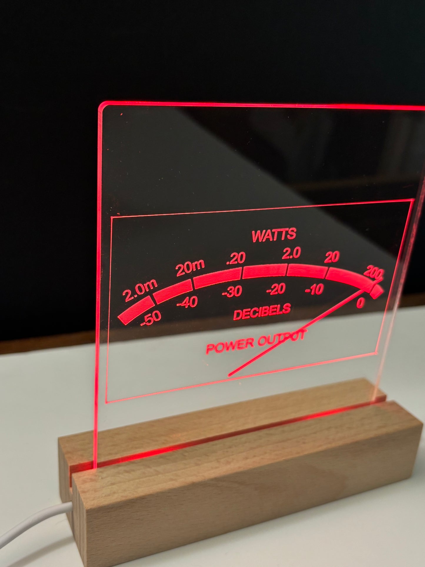 Stereo Meter Acrylic Light Sign for Music Lovers