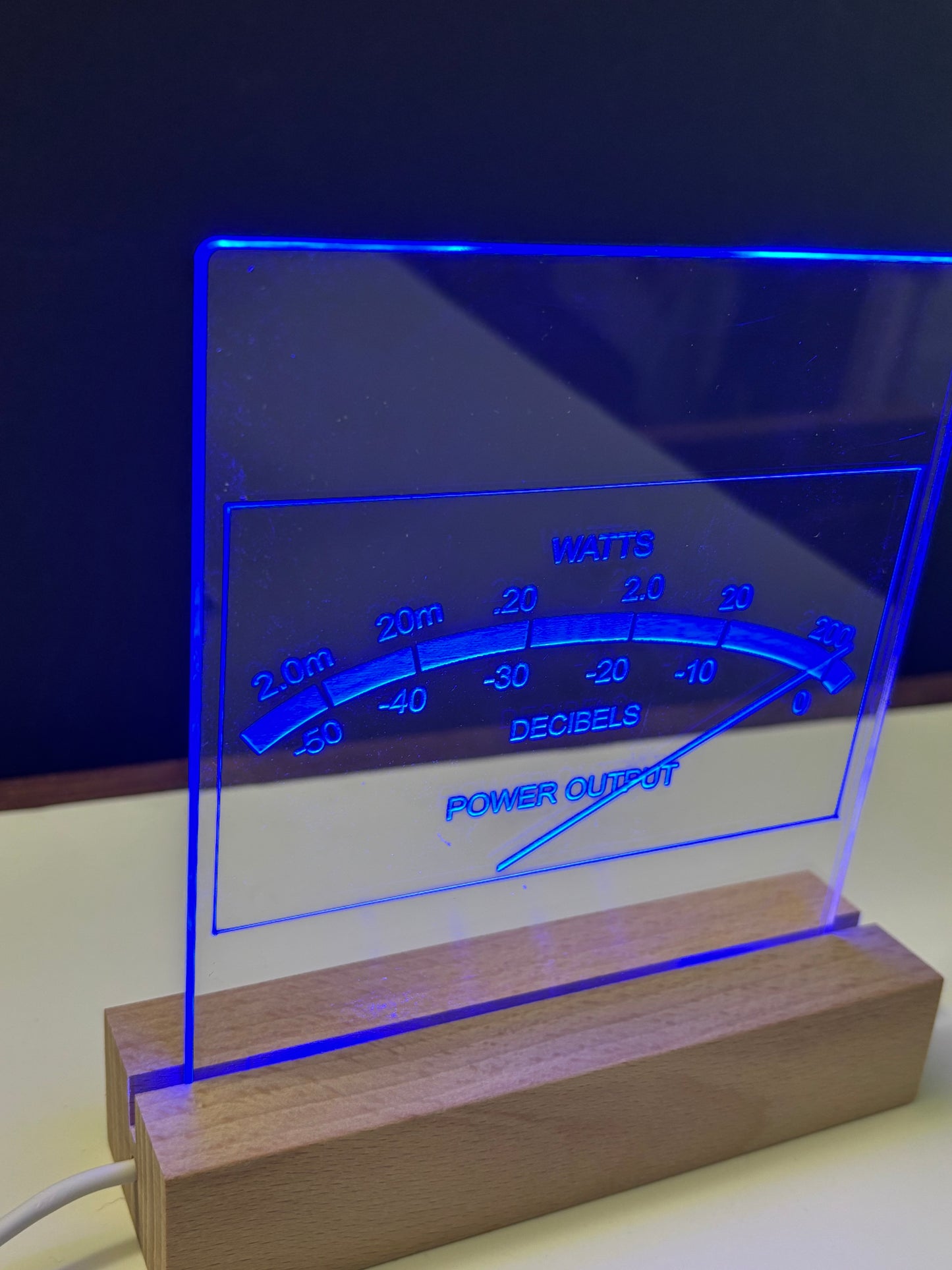 Stereo Meter Acrylic Light Sign for Music Lovers