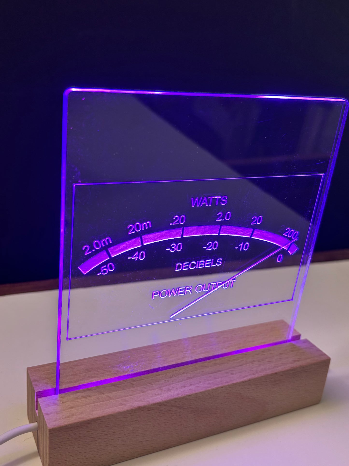 Stereo Meter Acrylic Light Sign for Music Lovers