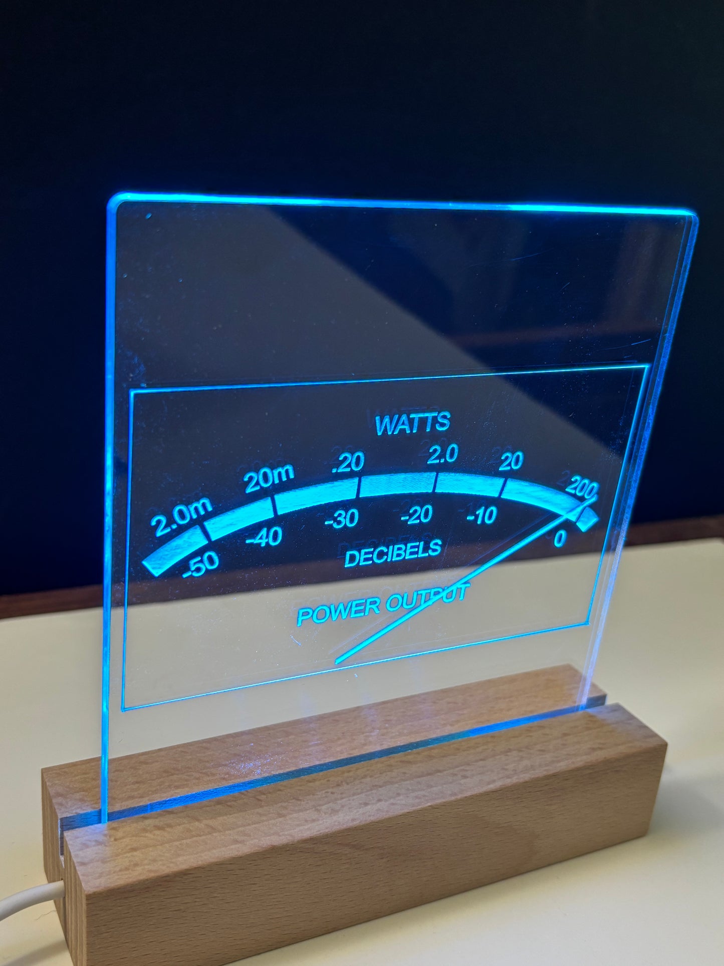 Stereo Meter Acrylic Light Sign for Music Lovers