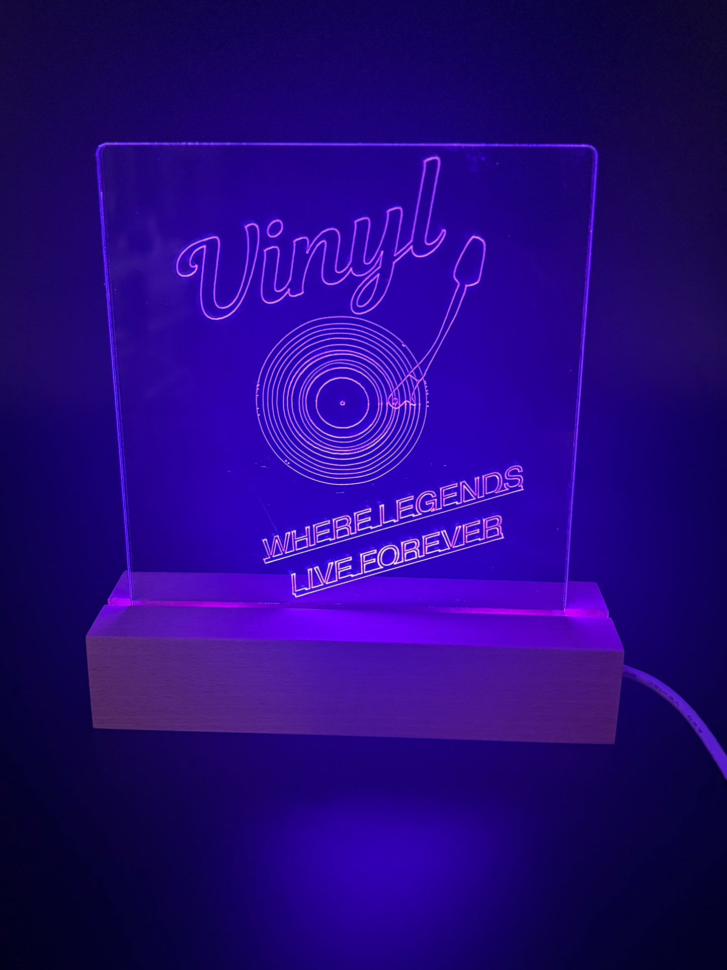 Acrylic "Vinyl" Lighted Sign