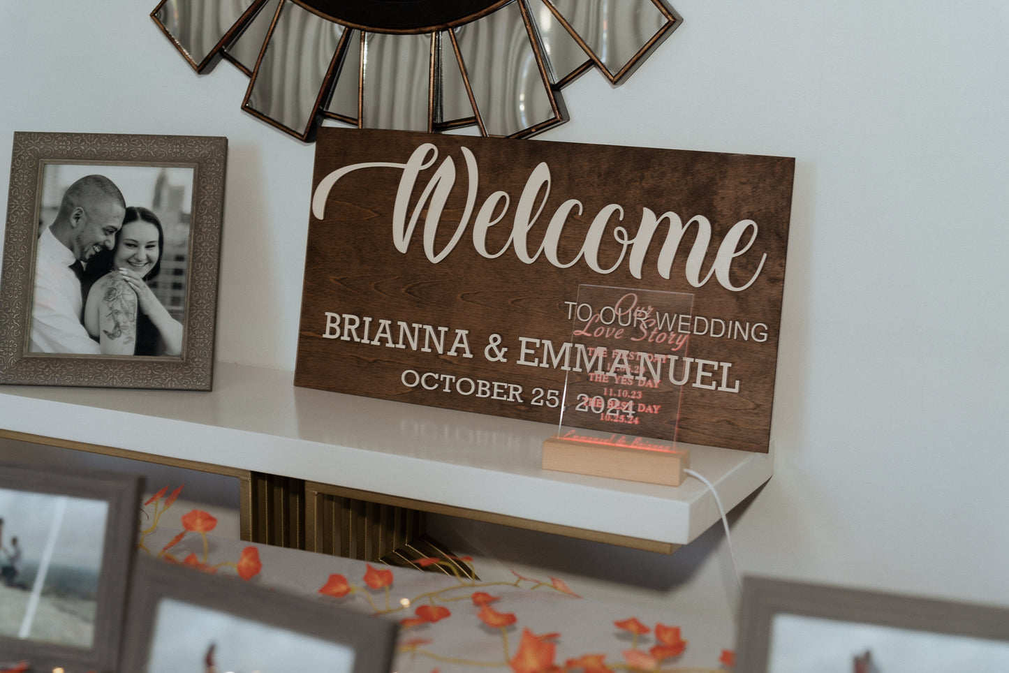 Wedding Welcome Sign Personalized with Names and Date