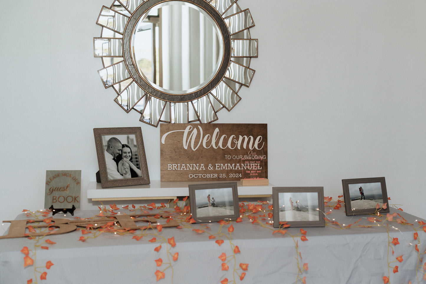 Wedding Welcome Sign Personalized with Names and Date