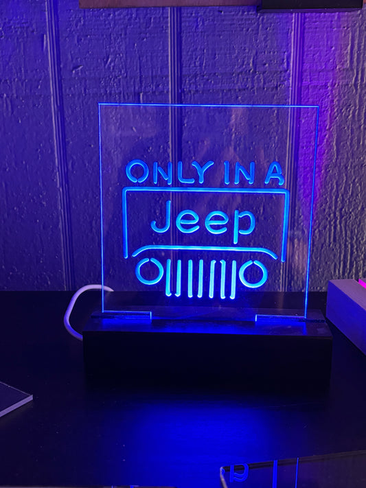 LED Acrylic Jeep Lovers Sign
