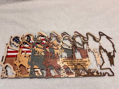 American Soldier Veteran Lighted Layered Sign