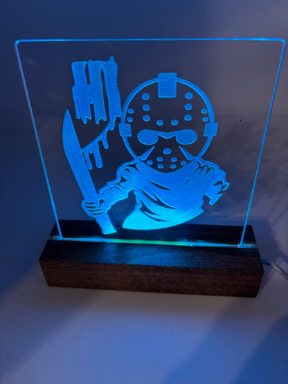 LED Acrylic Spooky Movie Sign Fri 13 Decoration