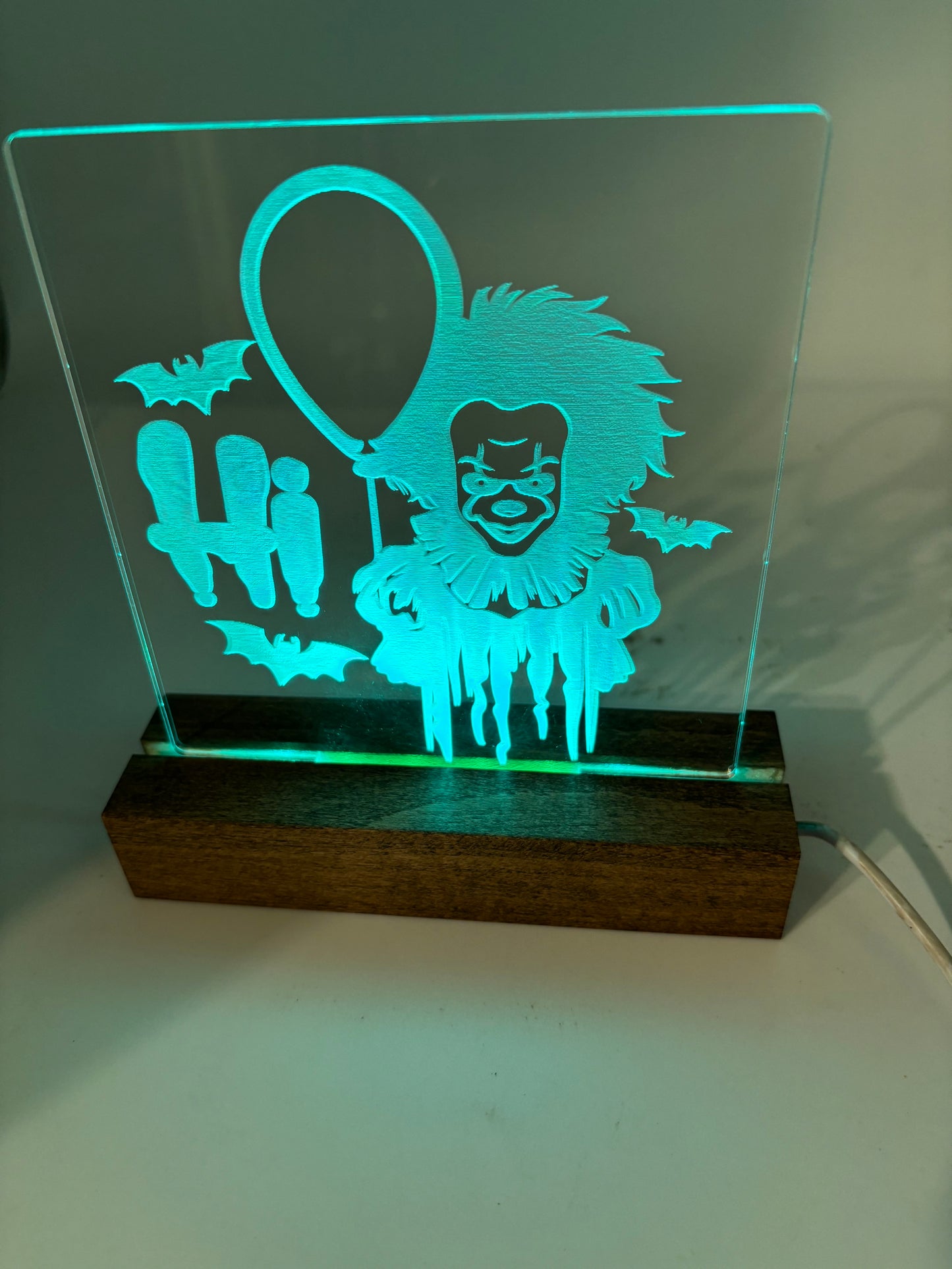 LED Acrylic Horror Movie Decoration Sign Pennywise