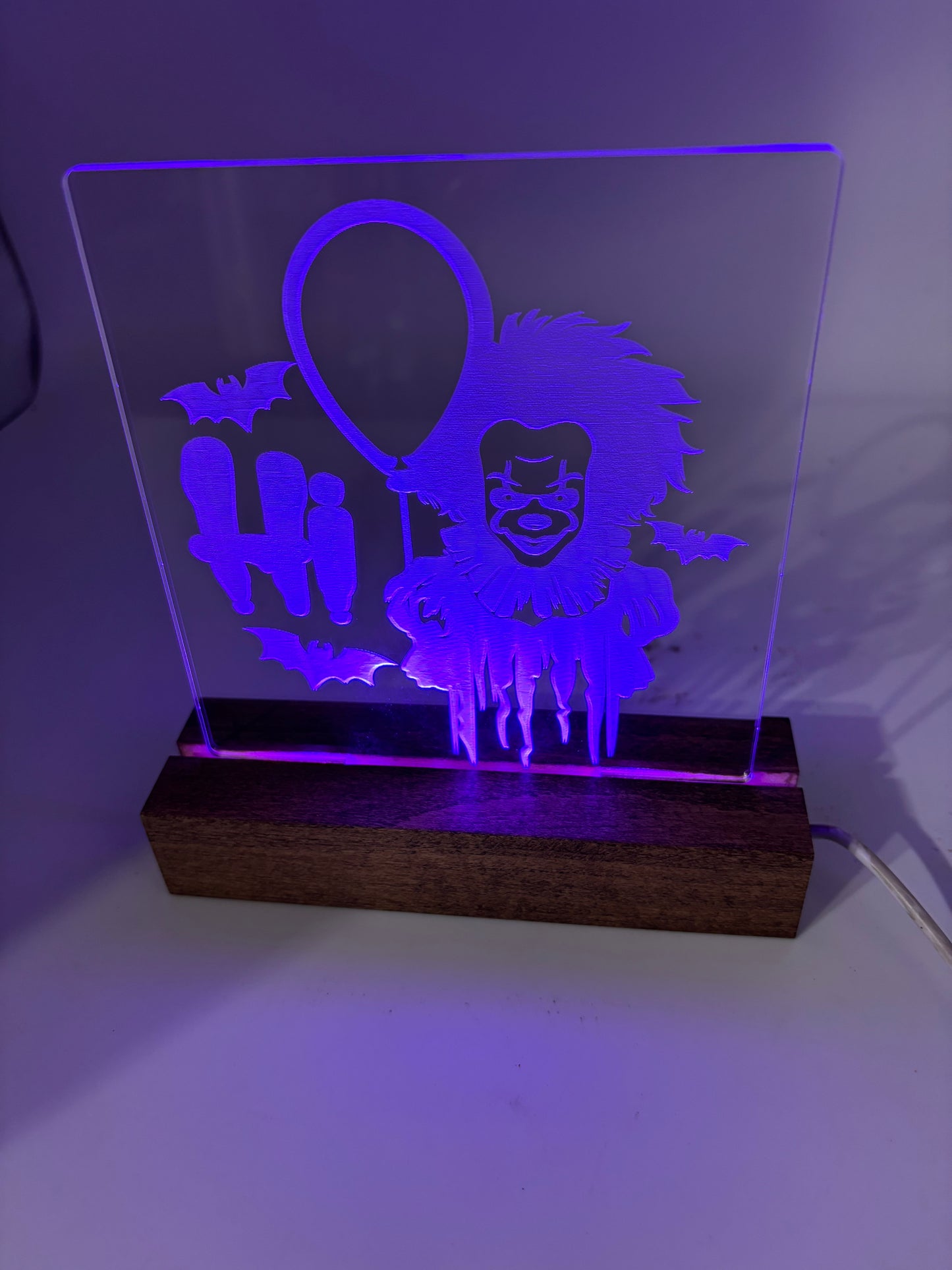 LED Acrylic Horror Movie Decoration Sign Pennywise