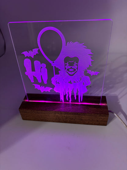 LED Acrylic Horror Movie Decoration Sign Pennywise