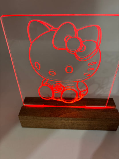 LED Character Acrylic Sign Room Decoration Hello Kitty
