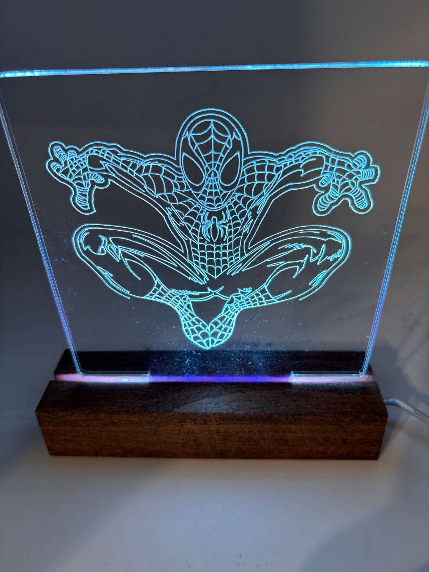 LED Acrylic Character Sign Night Light Room Decoration Spiderman