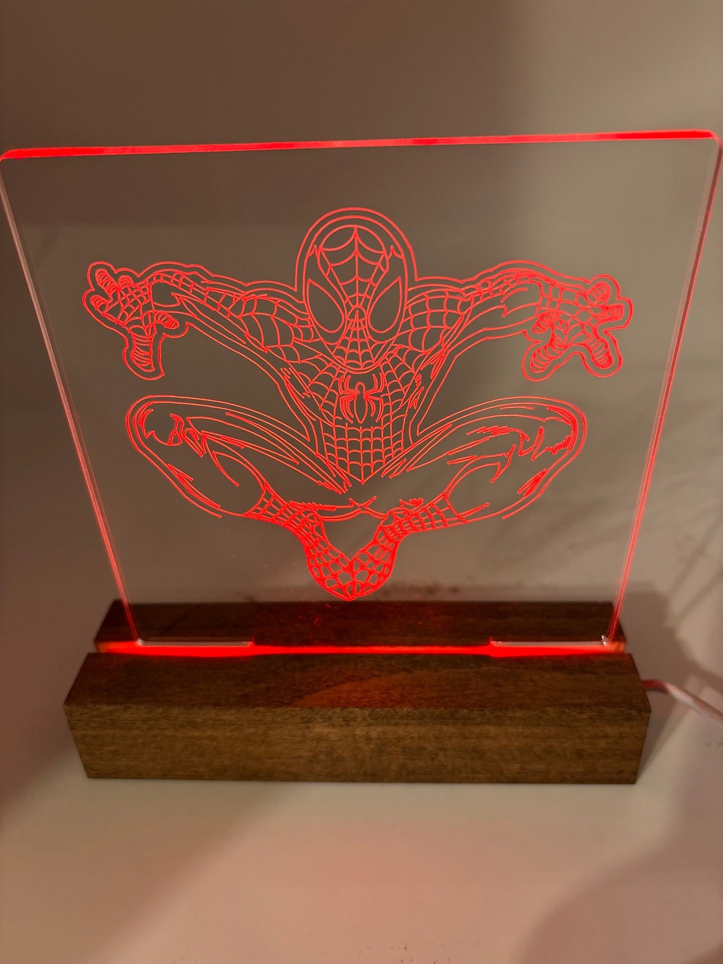 LED Acrylic Character Sign Night Light Room Decoration Spiderman